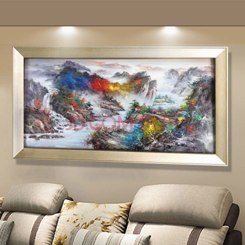 日康 长江三峡画 手绘现代中式高档大厅壁画挂画 客厅