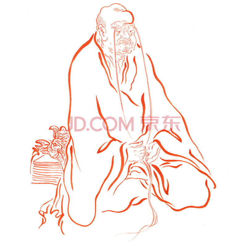 姿翰 馆藏画复制品 弘一风格 线描佛像十八罗汉 四尺斗方 画芯 单幅