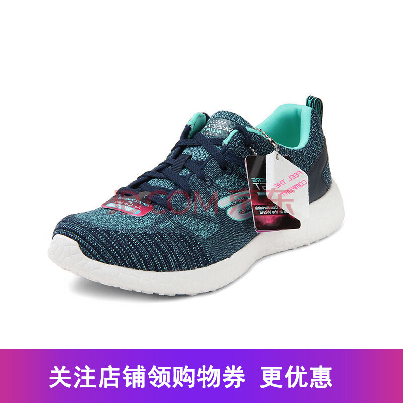 全球購 斯凱奇/Skechers 舒適休閑運動鞋輕便緩震耐磨跑步鞋女鞋 12433 12433/NVAQ淺藍色 US 05.5
