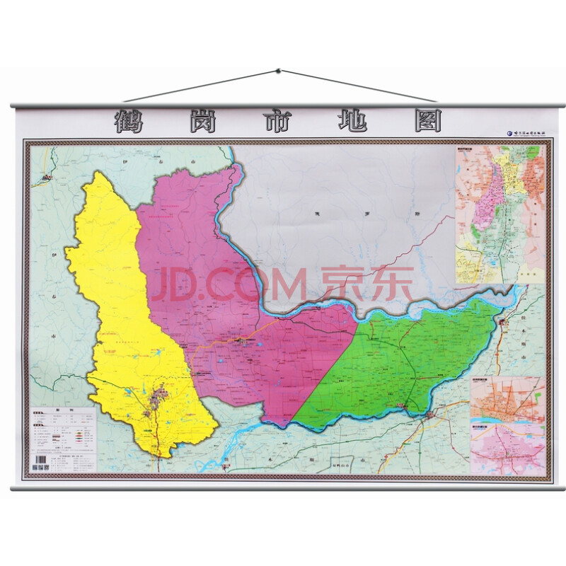 鹤岗市地图挂图 鹤岗市交通图 鹤岗市政区图 1.4*1米大幅面