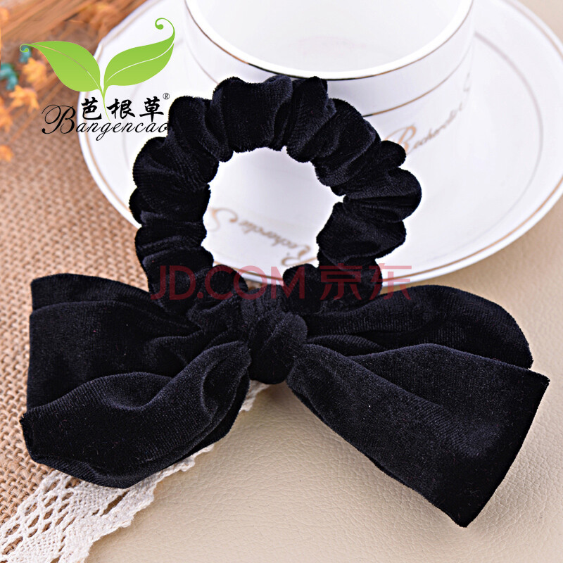 布艺蝴蝶结发绳兔儿朵发圈韩版头绳扎头发卡饰品 bgc-1748 黑色