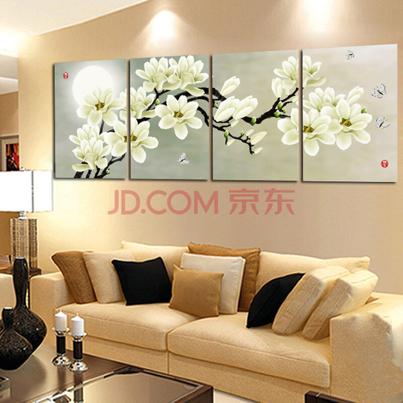 森阁 客厅装饰画沙发背景墙无框画现代冰晶玻璃画餐厅
