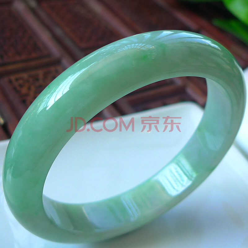 冰糯种淡绿翡翠手镯 70.95g 秦皇朝翡翠