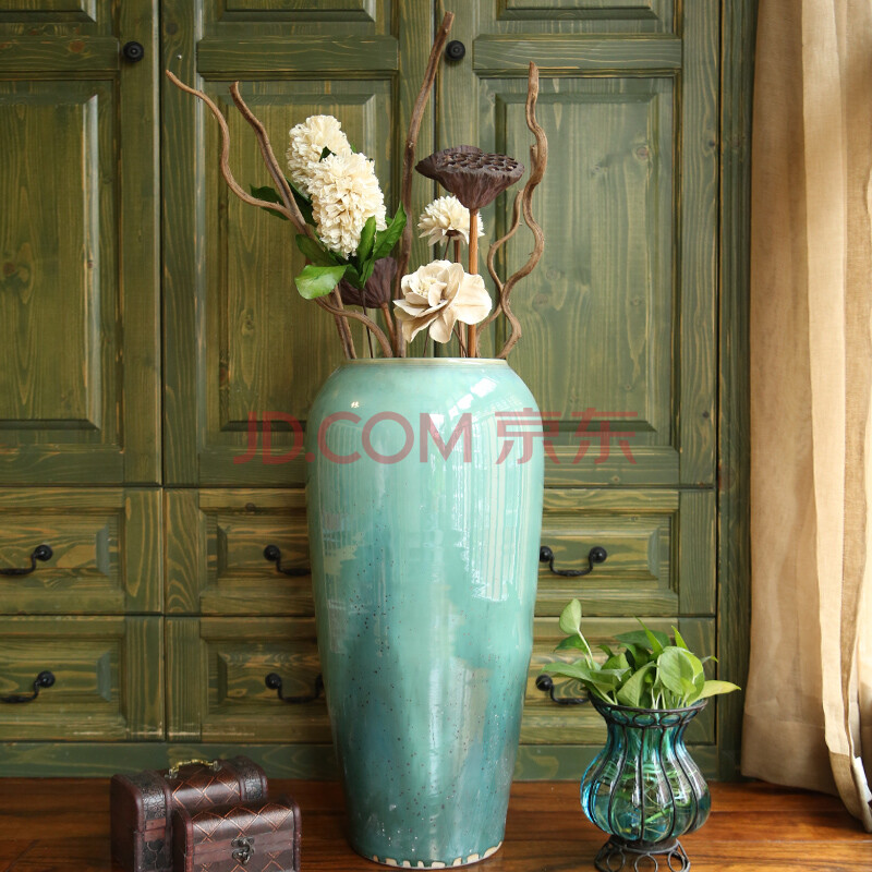 陶瓷落地花瓶干花颜色釉窑变花瓶现代欧式客厅酒店别墅摆件大花瓶