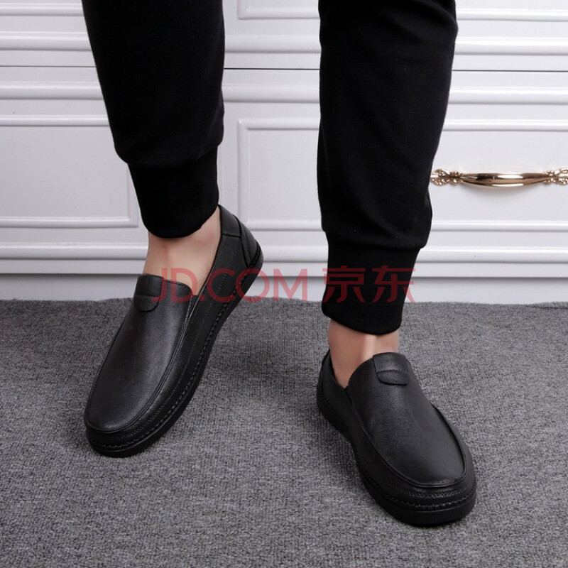 上班雨鞋男鞋雨靴廚師鞋廚房餐廳勞保膠鞋爸爸水鞋男 黑色 41