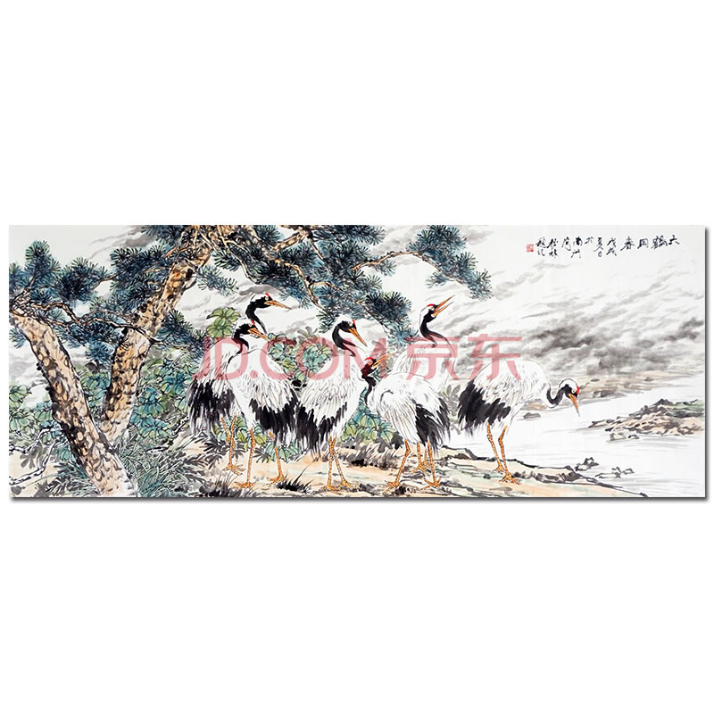 8米横幅《六鹤同春》带合影
