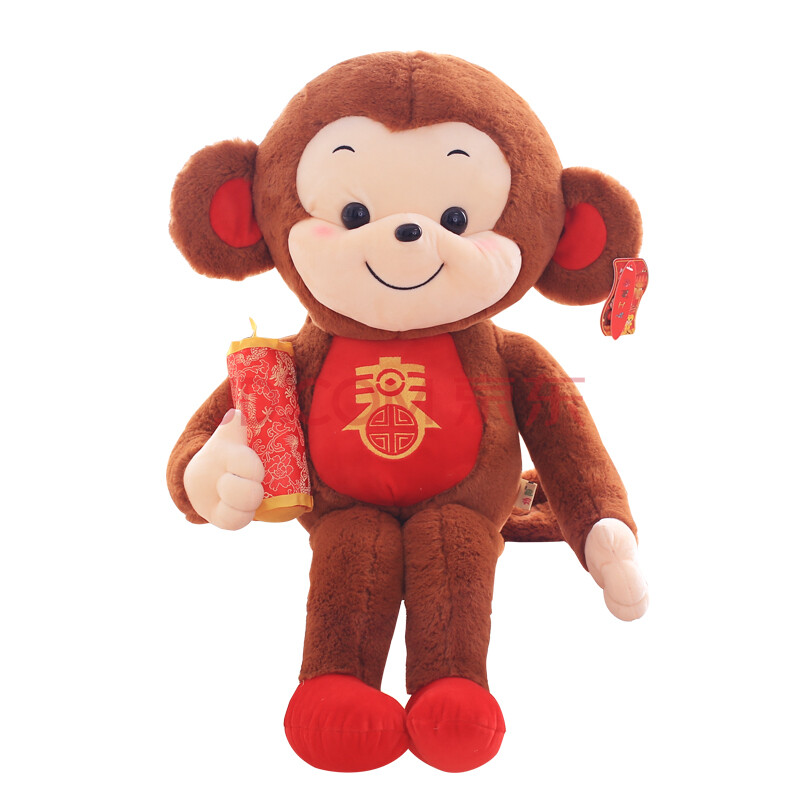 毛绒玩具小猴子生肖新年吉祥物公仔新春吉祥 熊猫鞭炮