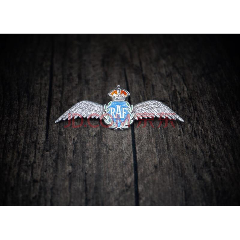 [全球拍] 1960年英国古董raf皇家空军纯银珐琅彩勋章胸针