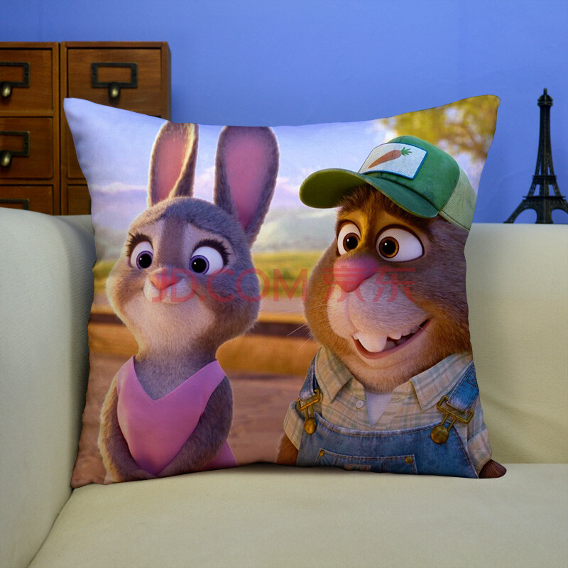 zootpia疯狂动物城周边尼克朱迪电影抱枕创意个性定制迪士尼树懒狐狸