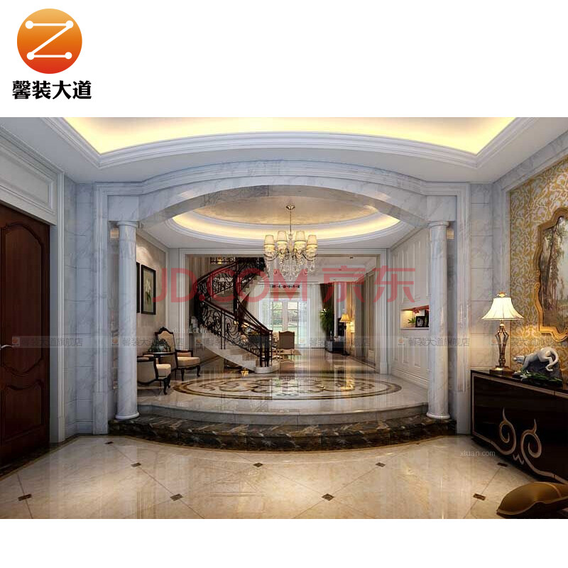 定做客厅仿大理石背景墙欧式仿石材罗马柱电视墙面墙