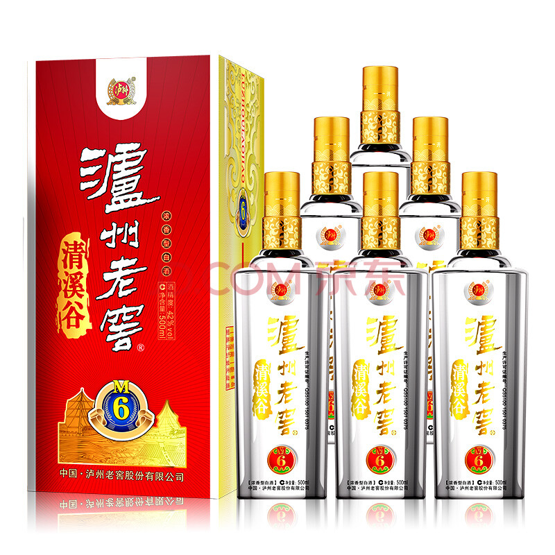 泸州老窖清溪谷m6 38度500ml*6 浓香型白酒 整箱包邮