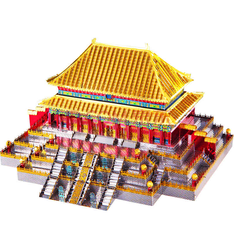 拼酷故宫紫禁城太和殿金属拼装模型3d立体拼图diy手工