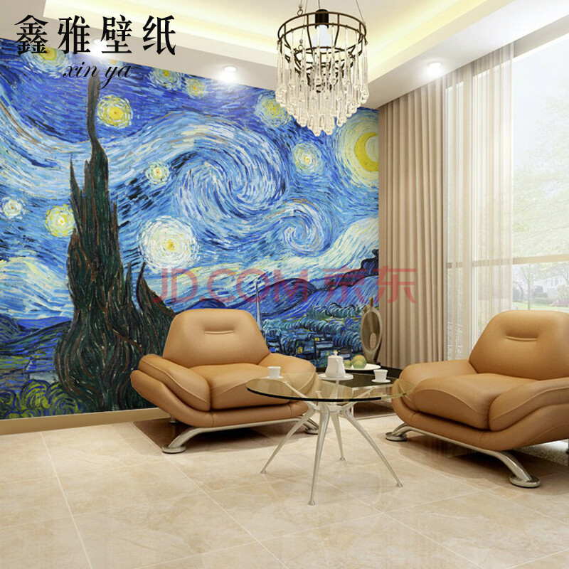 鑫雅 定制墙纸客厅沙发电视墙背景墙布壁纸 欧式油画环保无缝大型壁画