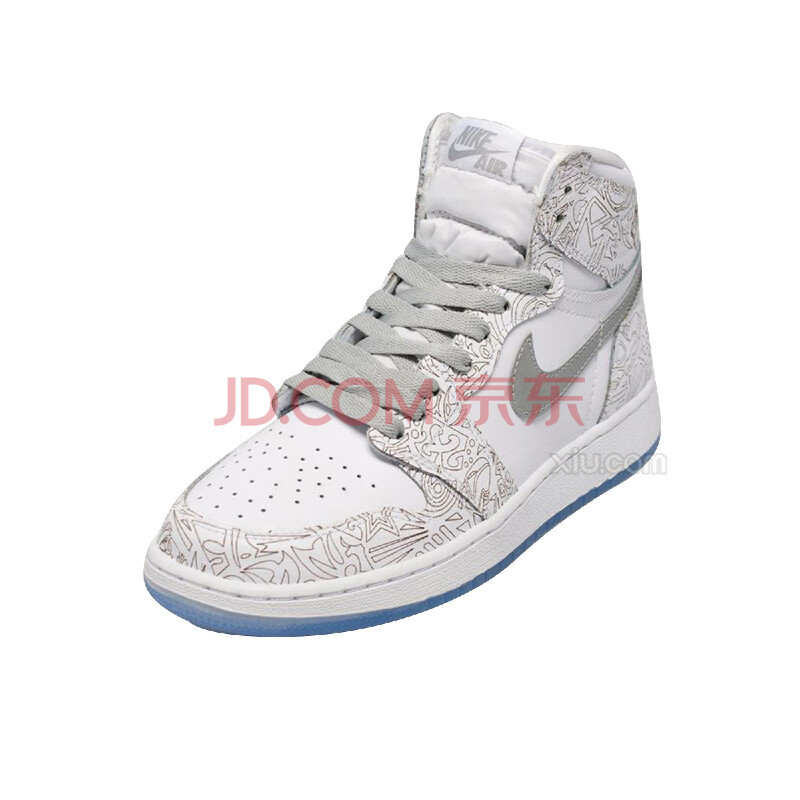 nike 耐克 女士几何真皮运动鞋 jordan 1 retro 白色