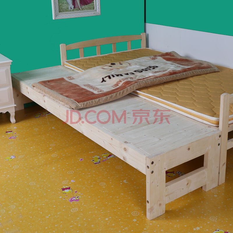 依尔 加宽实木床松木床床架加宽床加长床板儿童床拼接