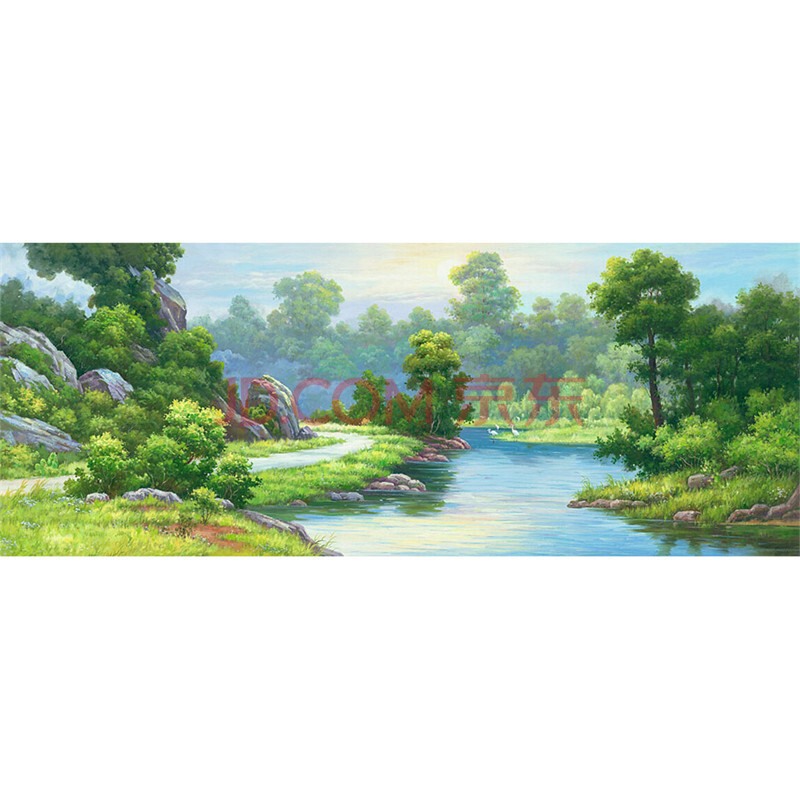 张明辉《溪流》布面油画