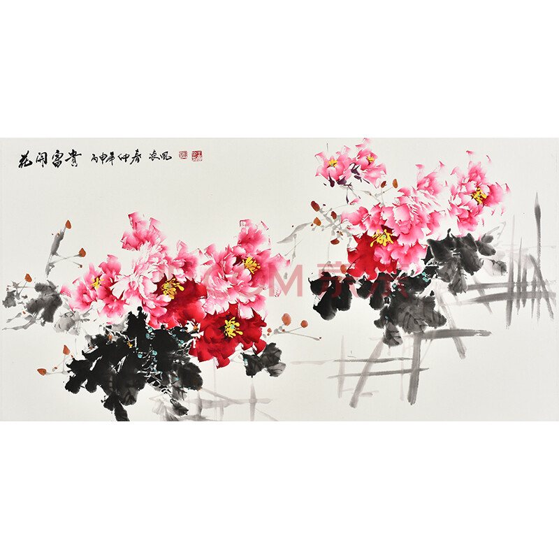 当代牡丹画名家王凌风《花开富贵》