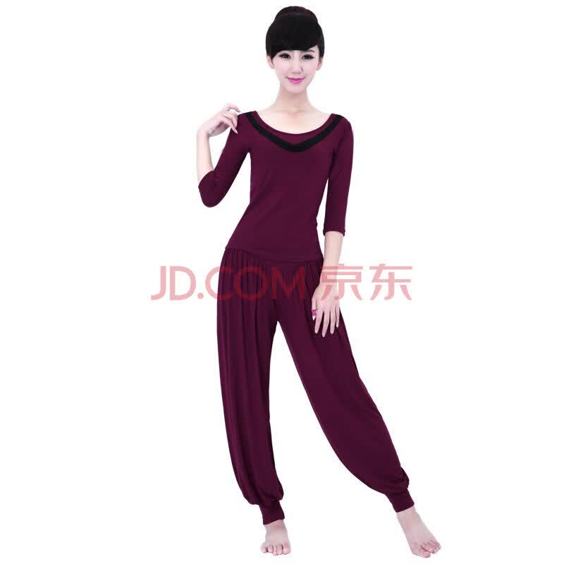 瑜伽服套装女 宽松显瘦瑜珈灯笼裤健身愈加服休闲服运动服 绯若红
