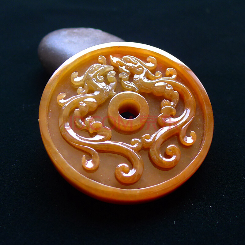 七彩紫钰翡翠 冰糯种翡翠双龙护主吊坠29.20g