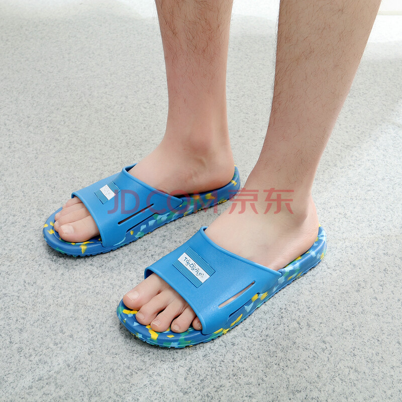 足间舞(Toe Dance)拖鞋男式夏潮牌新品家居室内凉拖鞋 浴室防滑1932-2情侣 蓝色 44
