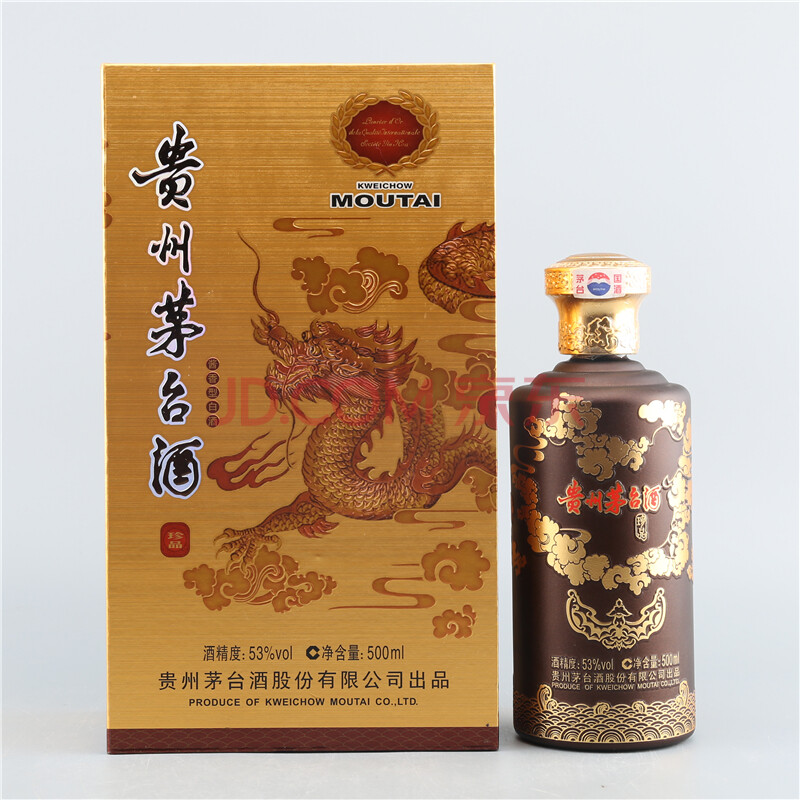 (中国名酒)2012年 53度 500ml 龙瓶礼盒珍品茅台酒一瓶(带礼袋)