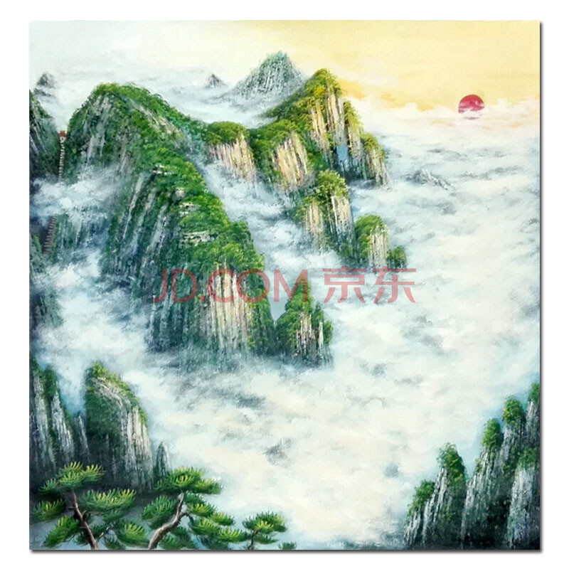 纪启辰《泰山日出》布面油画