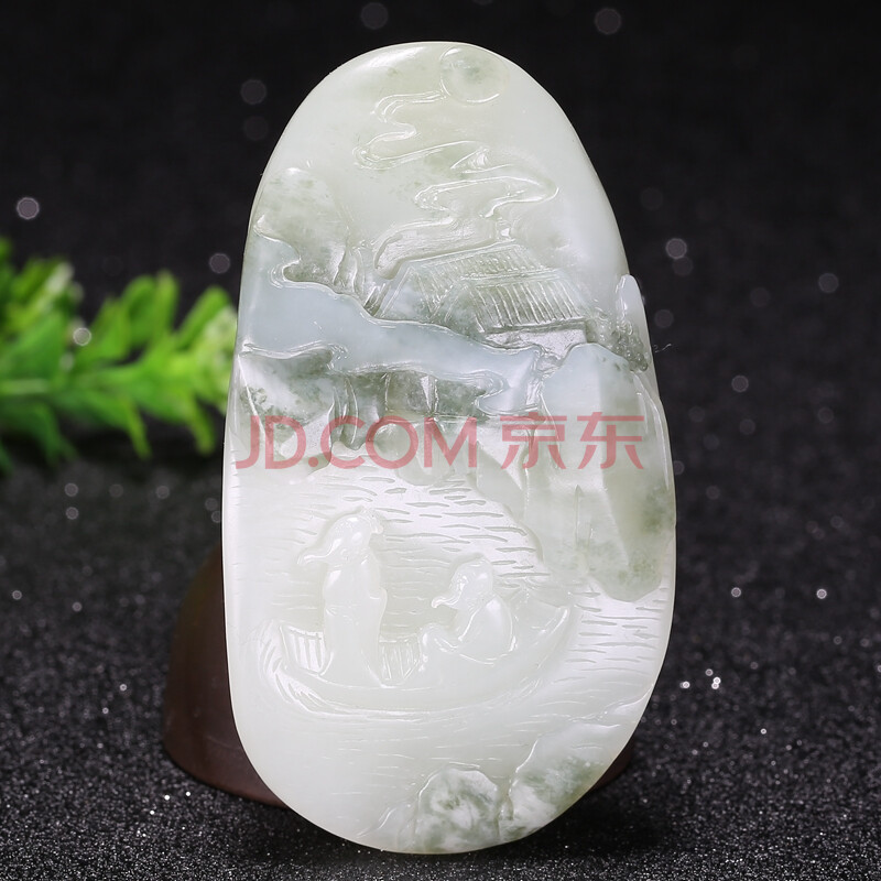 苏工精雕和田玉江南山水 手把件 106克