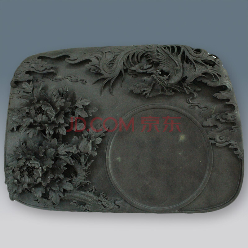 端砚泰斗亚太地区手工艺大师 黎铿作品《富贵图》砚 坑仔岩