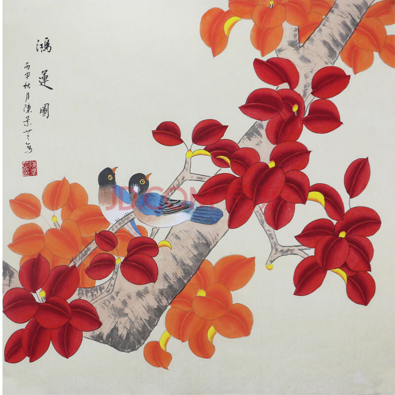 陈景芝《鸿运图》实力派工笔画画家,牡丹阁画院院长,山东美术家协会