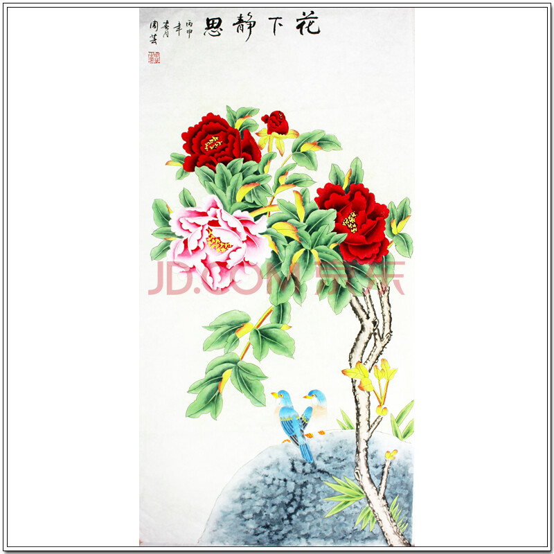 山东美协会员工笔画家周芸《花下静思》