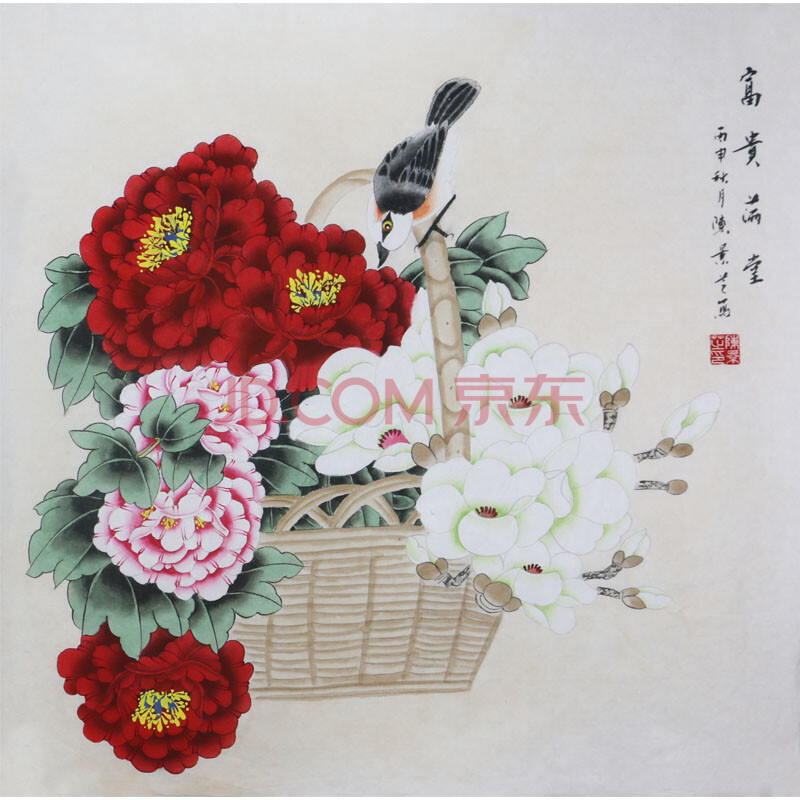 陈景芝《富贵满堂》实力派工笔画画家,牡丹阁画院院长,山东美术家协会