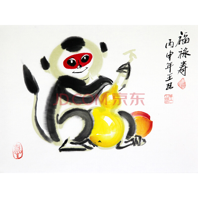 "美猴王"王喆《福禄寿》国家博物院专职画家