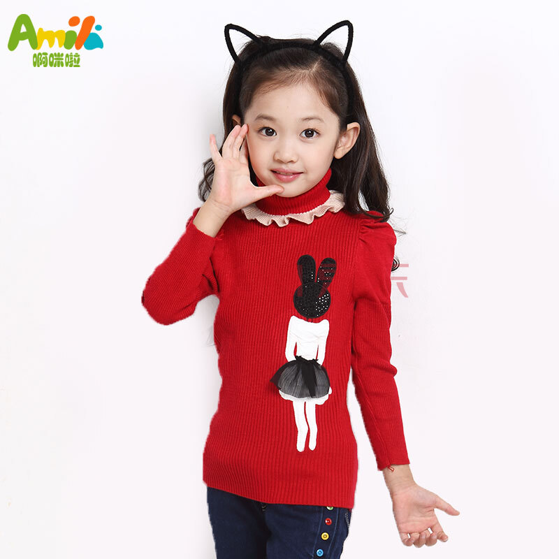 女童高领毛衫秋装<em>新款</em>2014<em>儿童毛衣女</em>大童装