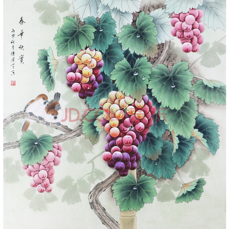 《春华秋实》 陈景芝 实力派工笔画画家,牡丹阁画院院长,山东美术家