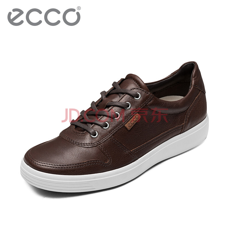 ECCO爱步 简约时尚青年男鞋 男士舒适系带休闲鞋板鞋男 柔酷7号17SS43014 棕色43014450303 40