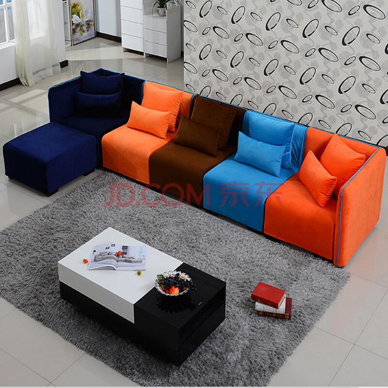 爱尔帝曼家具布艺沙发 多色可选转角任意调色相拼色沙发 时尚sf-042