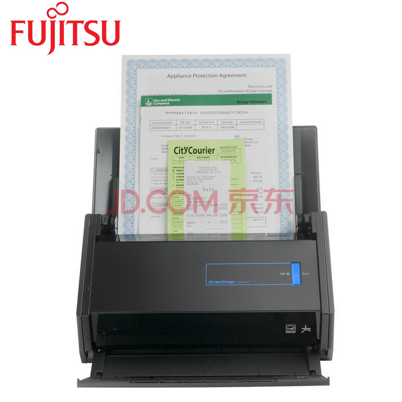 富士通fujitsuix500扫描仪办公自动连续a4身份证发票双面升级款ix1600