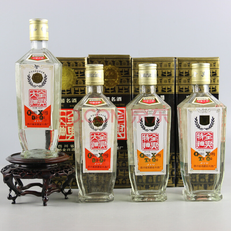 61,1995年-1998年50度,52度黄盖全兴大曲(特曲)*4瓶