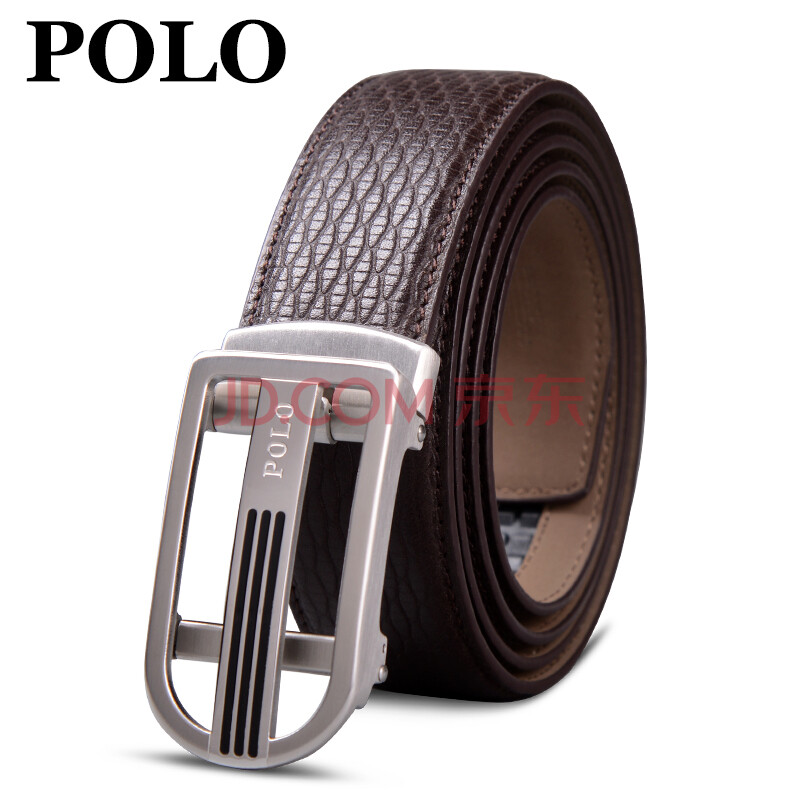 美国polo 男士自动扣真皮皮带 010101 咖色常规款