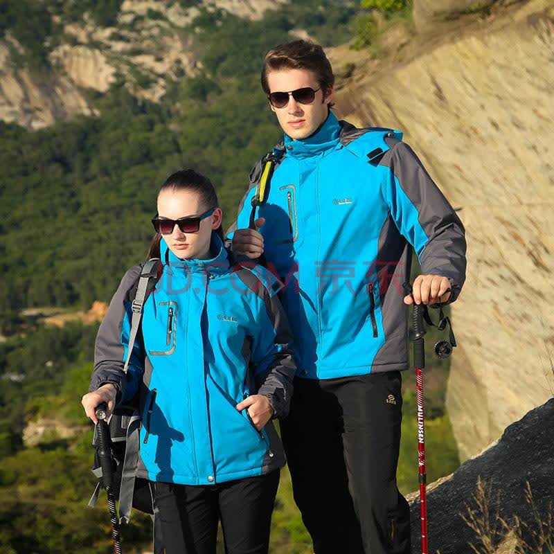 山林探路者15春秋户外情侣款冲锋衣登山服男女三合一登山服防水防风