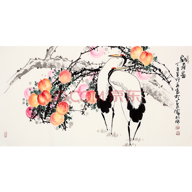 省美协会员 刘顺兵《鹤寿图》