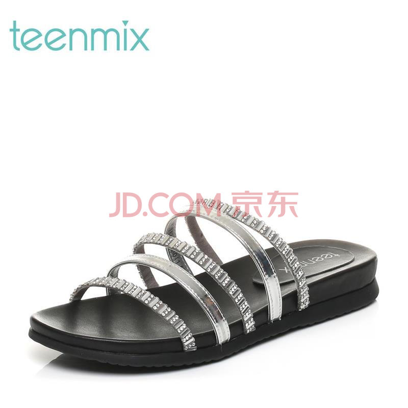 Teenmix/ÌìÃÀÒâÏÄר¹ñͬ¿îʱÉÐÉÁ×êÓ¾³ØÍÏÅ®ÍÏЬ6X202BT7ϸ´ø×éºÏƽ¸ú Òø/»ÒÉ« 36