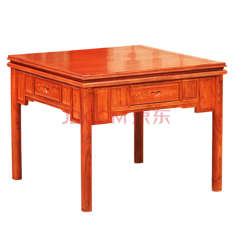 果真家具 红木餐桌 全实木花梨木中式客厅休闲桌麻将桌麻将机麻将椅