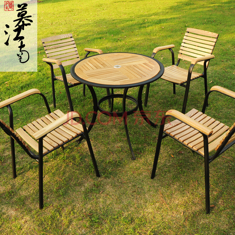 户外家具休闲桌椅套件桌椅阳台咖啡桌椅组合庭院桌椅庭院 一圆桌4椅