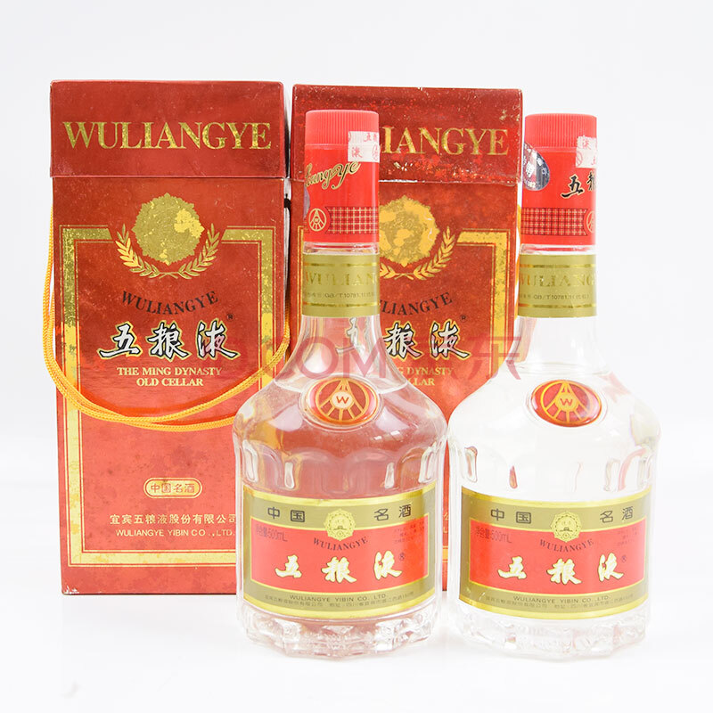 五粮液(红盒 同日期 2001年 52度 500ml 2瓶【40(名酒)