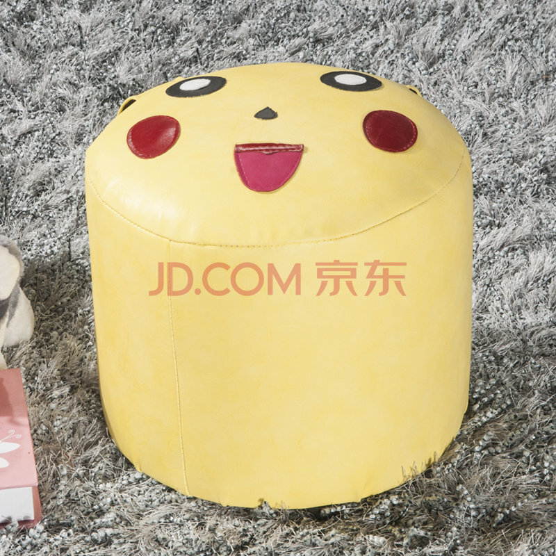 快朵小屋 椅子卡通皮蹲凳 实木宝宝凳子客厅小凳子 创意动物表情凳子