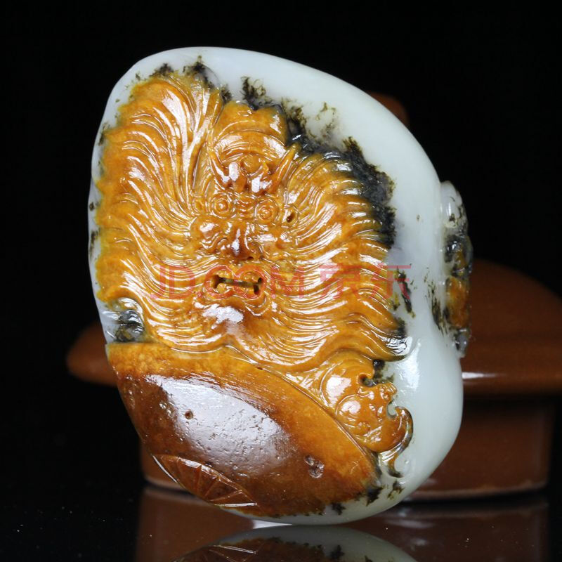 省级玉雕大师万子涵作品 和田玉钟馗伏魔挂件 99.2克