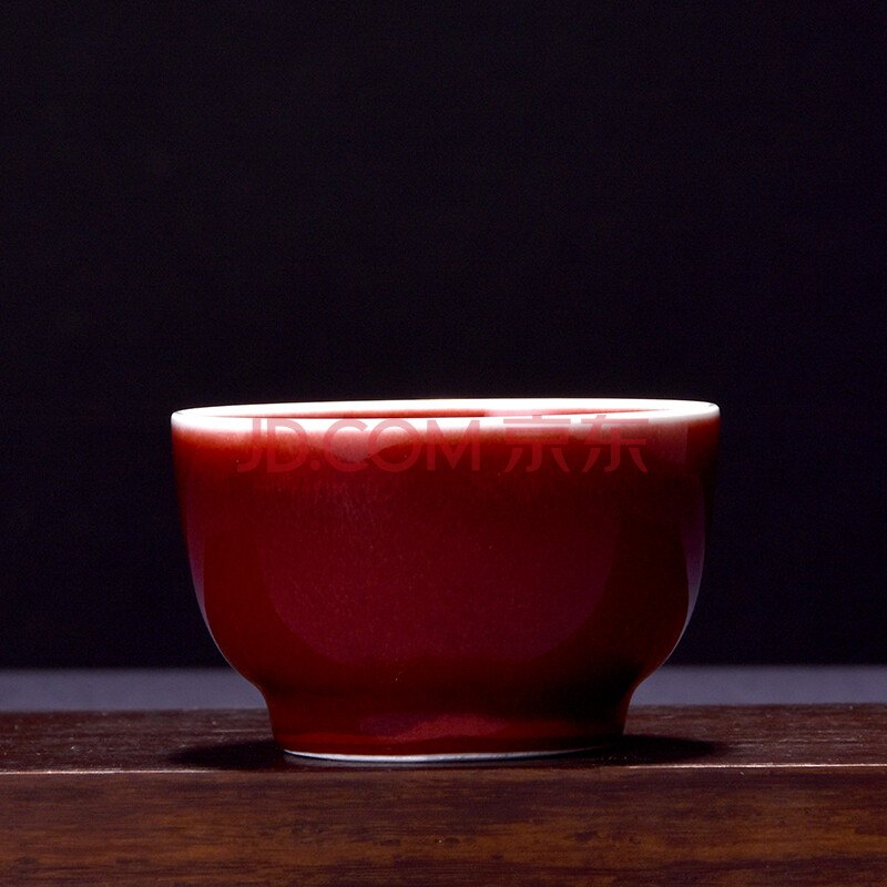 景德镇七十年代老厂货 一九七二年建国瓷厂赠上海博物馆郎红单杯