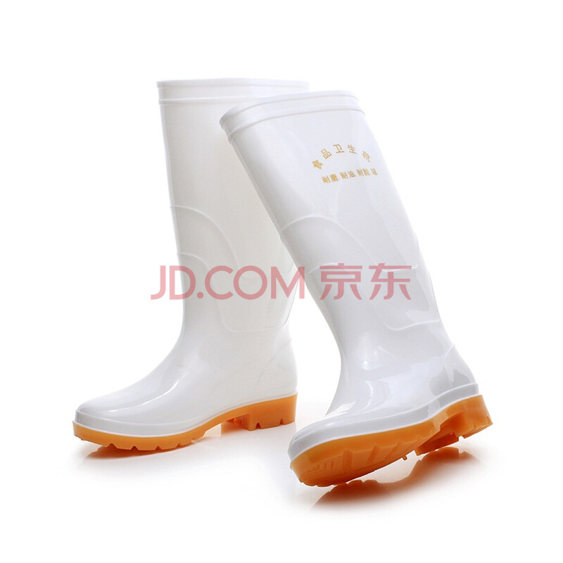 男女中高筒食品衛生靴白色雨鞋雨靴耐磨套鞋水鞋水靴耐酸堿油mj 日寶白色女士29厘米食品鞋 39標準尺碼