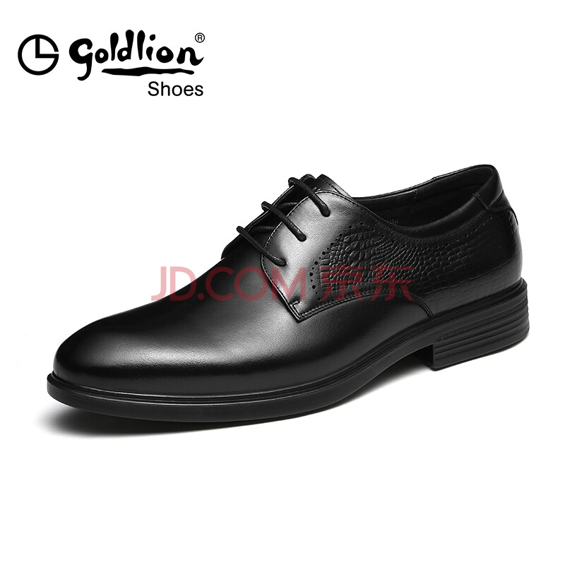 Goldlion/½ðÀûÀ´ÄÐЬ ÇáÖÊʱÉмòÔ¼ÕýװЬ»éÐ¬ÊæÊÊţƤµÂ±ÈЬ ºÚÉ« 40